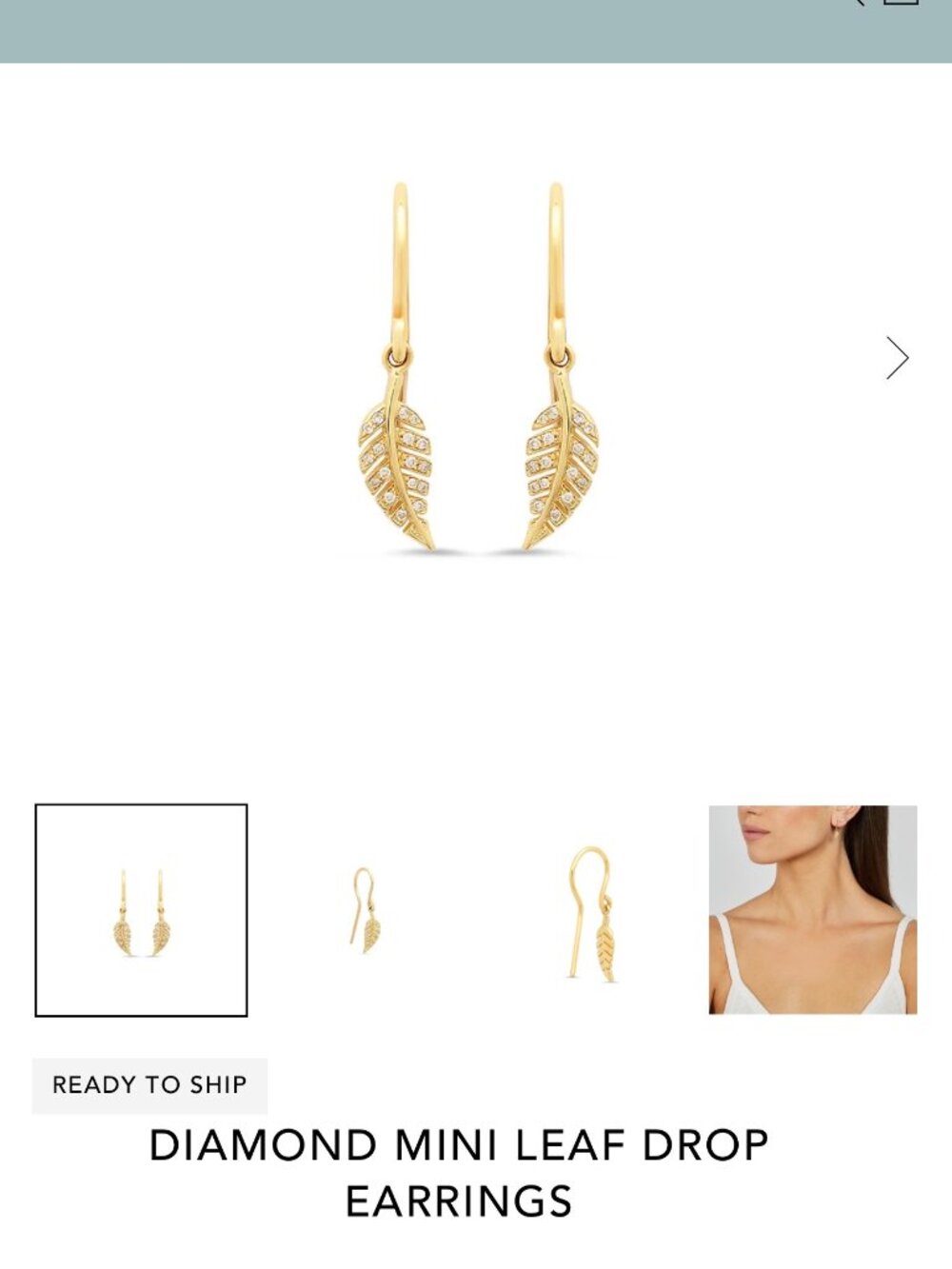 Jennifer Meyer - Diamond Mini Leaf Earrings Gold